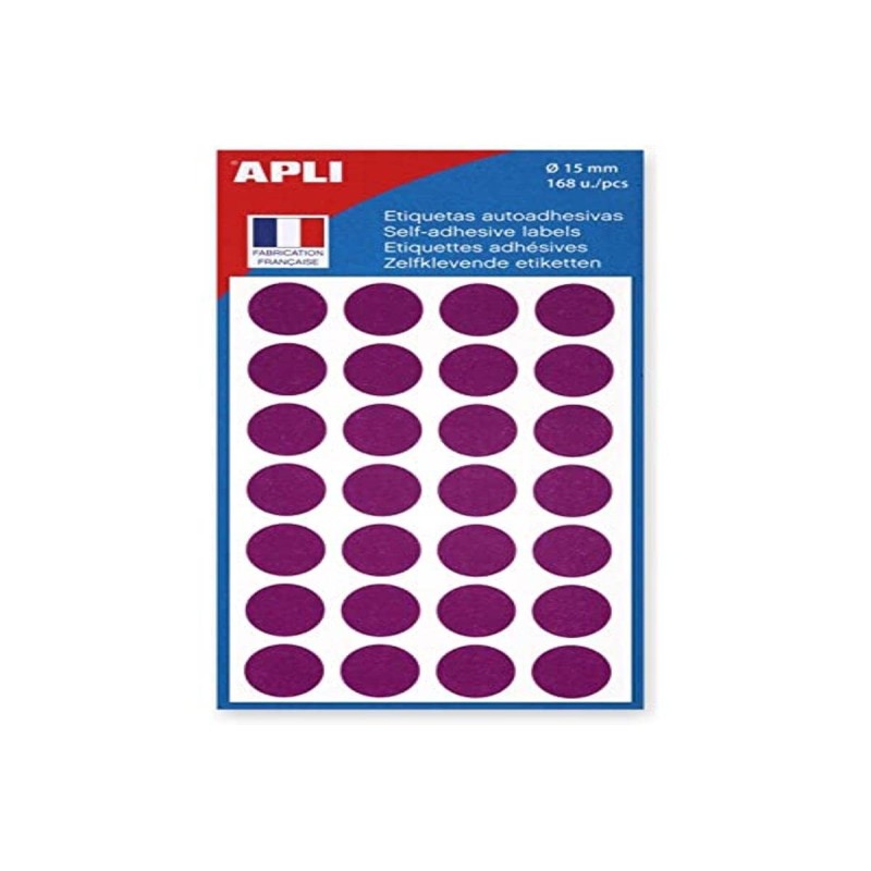 ETIQUETTE ADHESIVE RONDE 15mm BLEUE  APLI