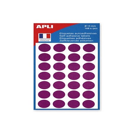 ETIQUETTE ADHESIVE RONDE 15mm BLEUE  APLI