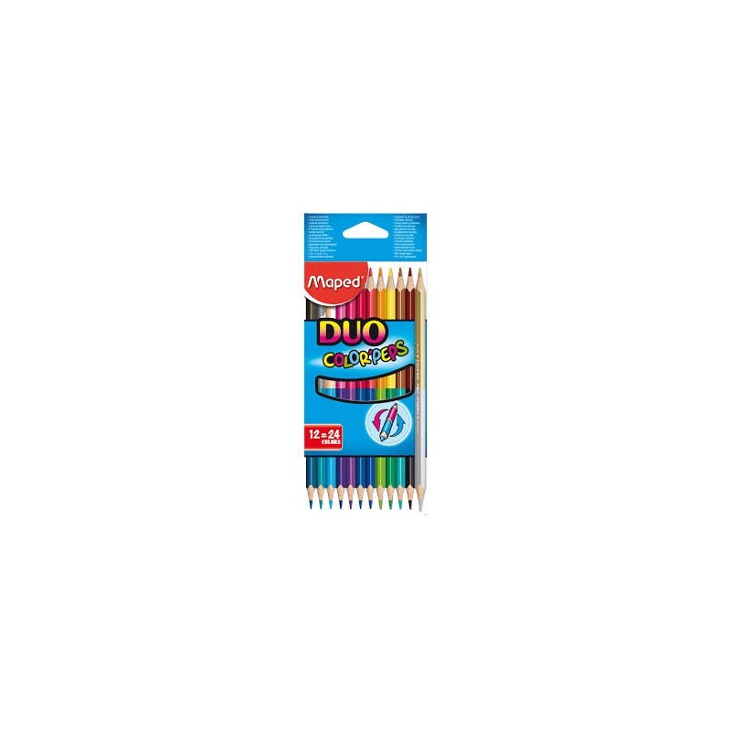 CRAYONS BICOLORES MAPED DUO COLOR'PEPS 12 24 COLORS