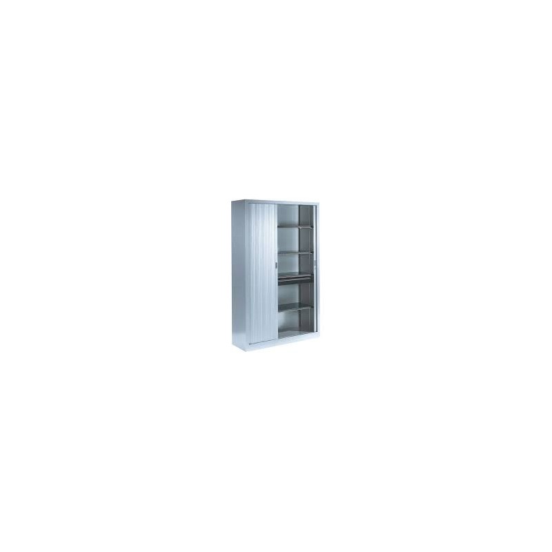 ARMOIRE METAL GRIS PORTE EN RIDEAU 120X45X198