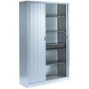 ARMOIRE METAL GRIS PORTE EN RIDEAU 120X45X198