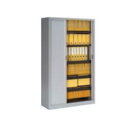 ARMOIRE METAL GRIS PORTE EN RIDEAU 120X45X198