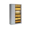 ARMOIRE METAL GRIS PORTE EN RIDEAU 120X45X198